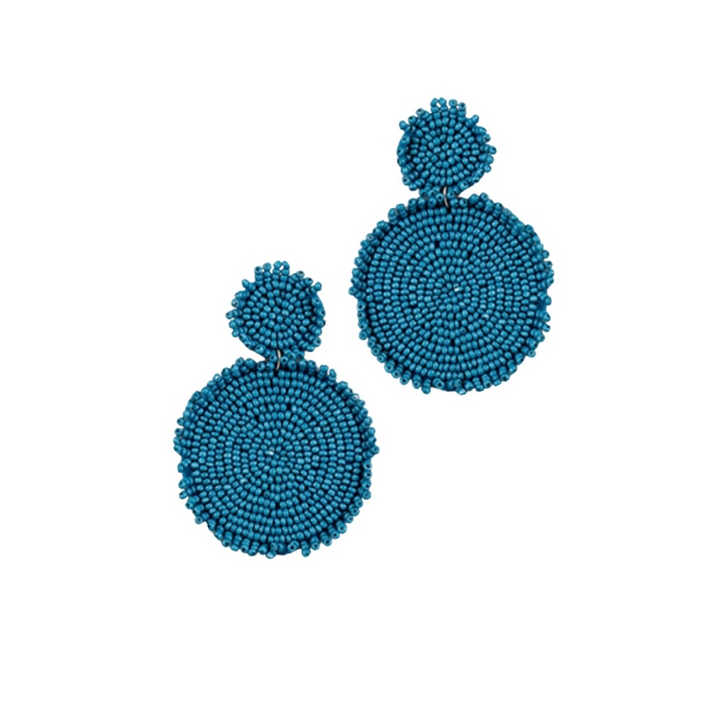 Beaded Drop Earrings | Blue